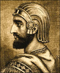 Kyros II., Begründer des Perserreiches, nach einem alten iranischen Gemälde.